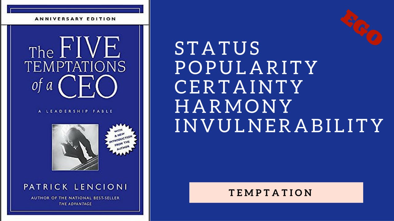 Patrick Lencioni  - The Five Temptations of a CEO -  Book Review -  Sleeping Elephant