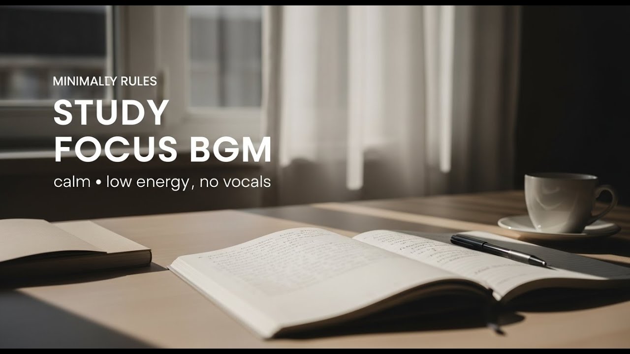 Study Concentration BGM  Window Side Study Table  Calm Focus Ambient No Vocals