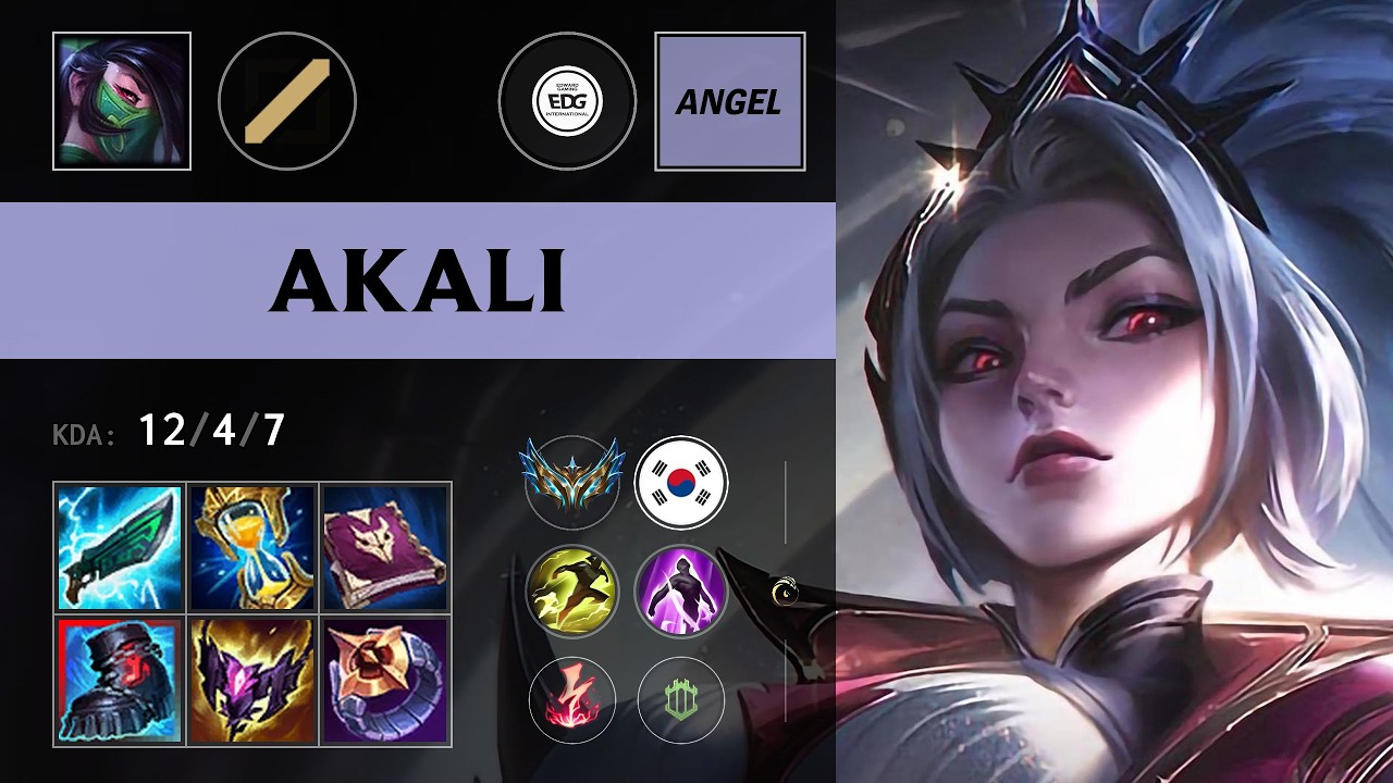 (EDG Angel) Akali Mid vs Twisted Fate (HLE Cracker) - KR Challenger Patch 26.15