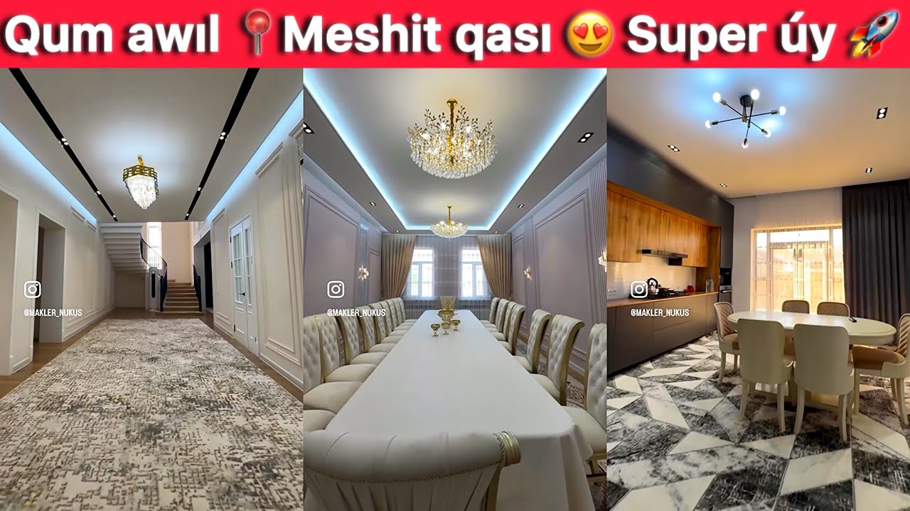 Qum awıl 📍 Meshittiń qasında super úy satıladı. Bahası 120.000 $ kelisimli. ☎️: 97-506-73-77