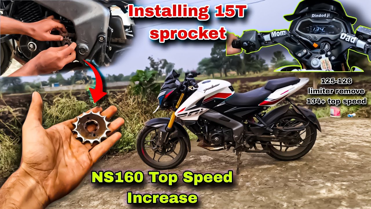 Increase Top Speed Of NS160 in Just 300₹ || Installing 15T Front Sprocket In NS160   