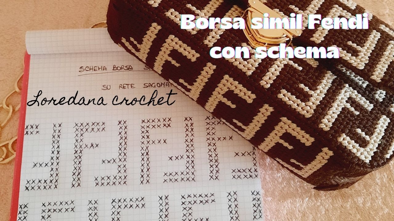 🤎SPIEGAZIONE MEZZO PUNTO SU RETE PER BORSA POCHETTE SIMIL FENDI🤎TECNICA BARGELLO👜PLASTIC CANVAS BAG