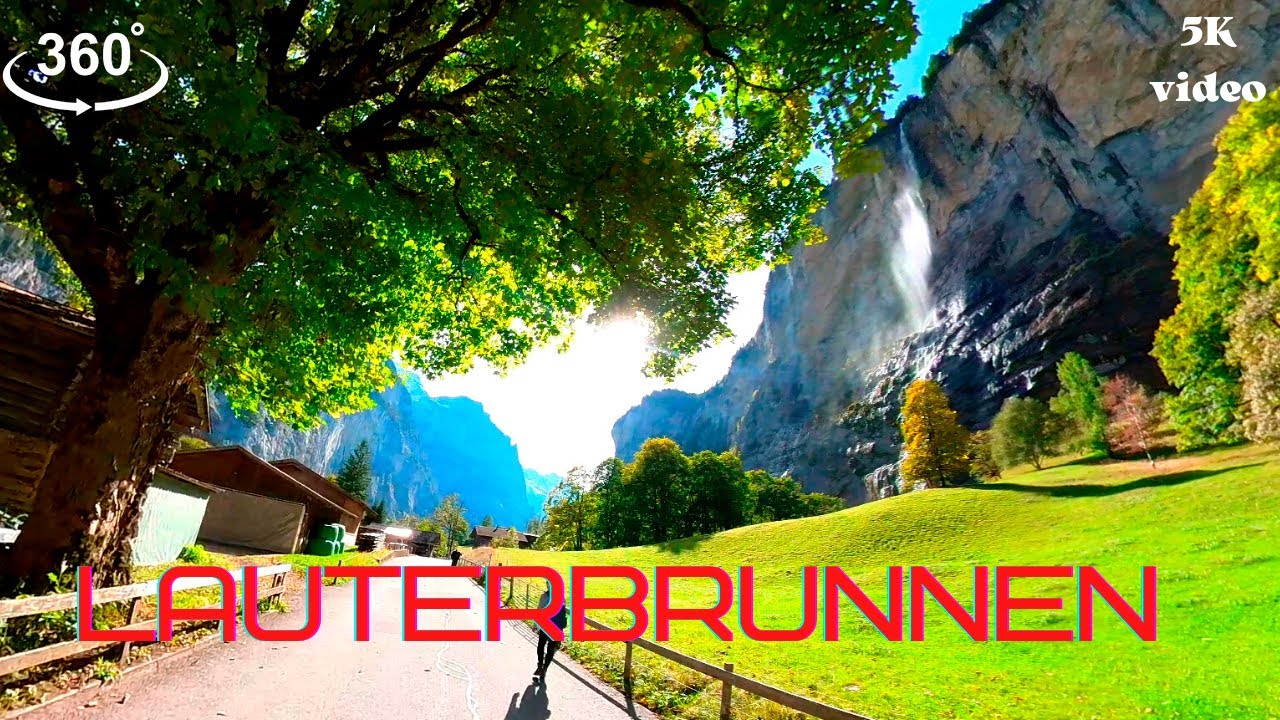 Lauterbrunnen Valley. Tour in Switzerland🇨🇭 360&deg;/VR 5K video