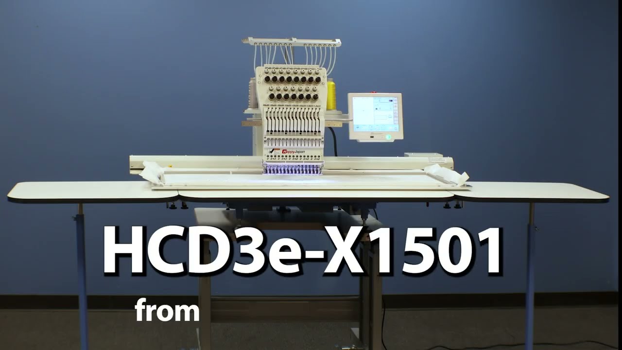 HappyJapan HCD3e-X1501 Extended Field Single-Head Embroidery Machine with 47in x 15.7in Sewing Field