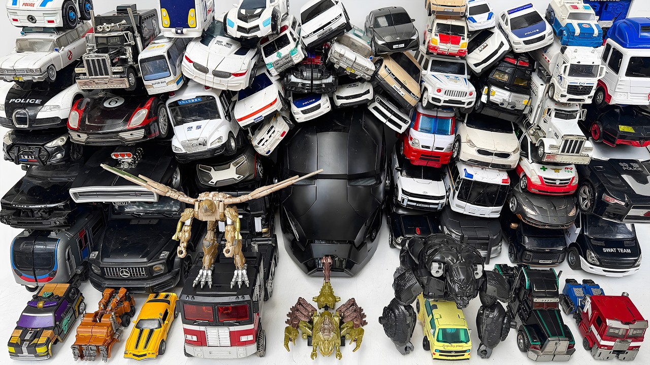 Giant Iron Man Mask & Transformers Rise of the Beasts: Optimus Prime, Bumblebee, Primal & Tobot Cars