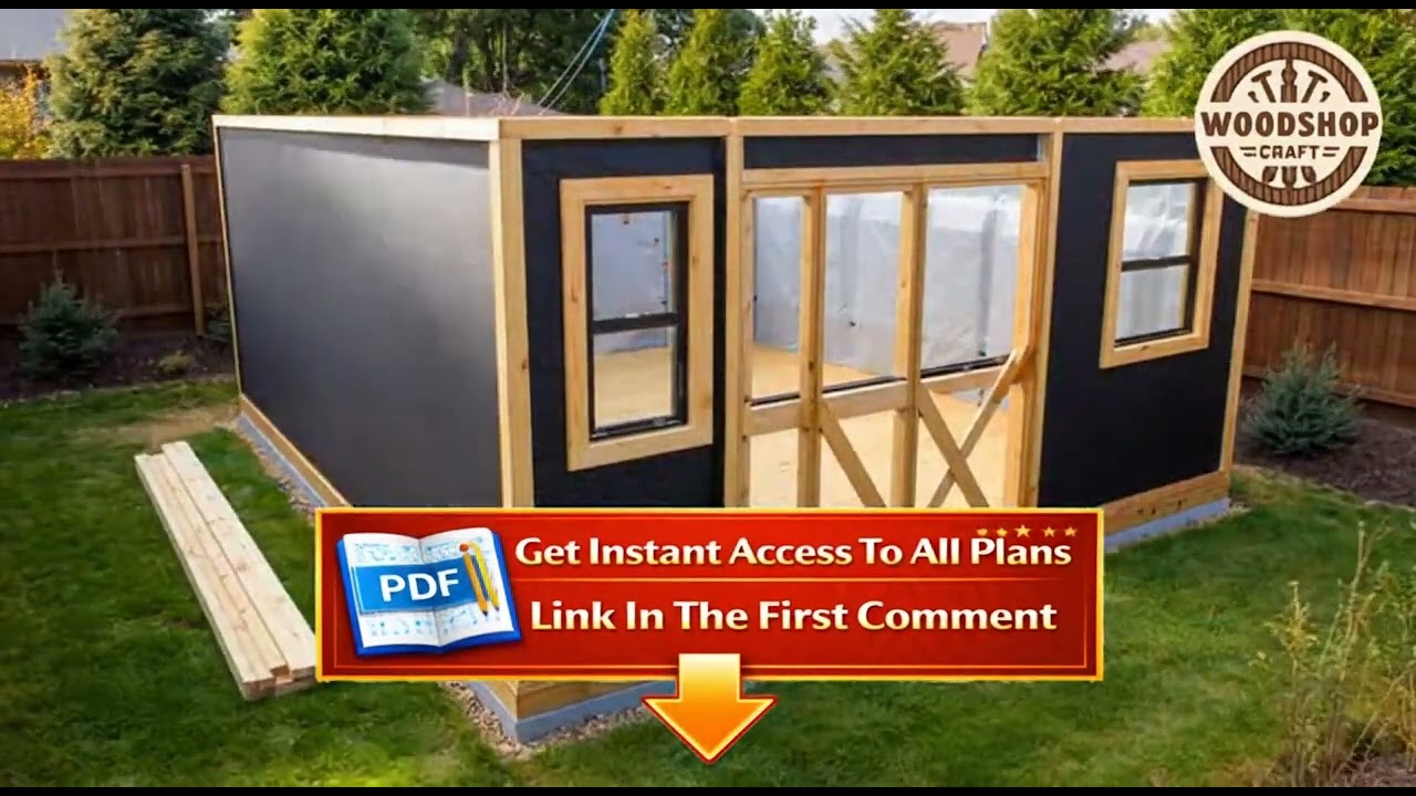 12x18 Modern Shed Workshop Plans for Ultimate DIY Backyard Storage & Workspace