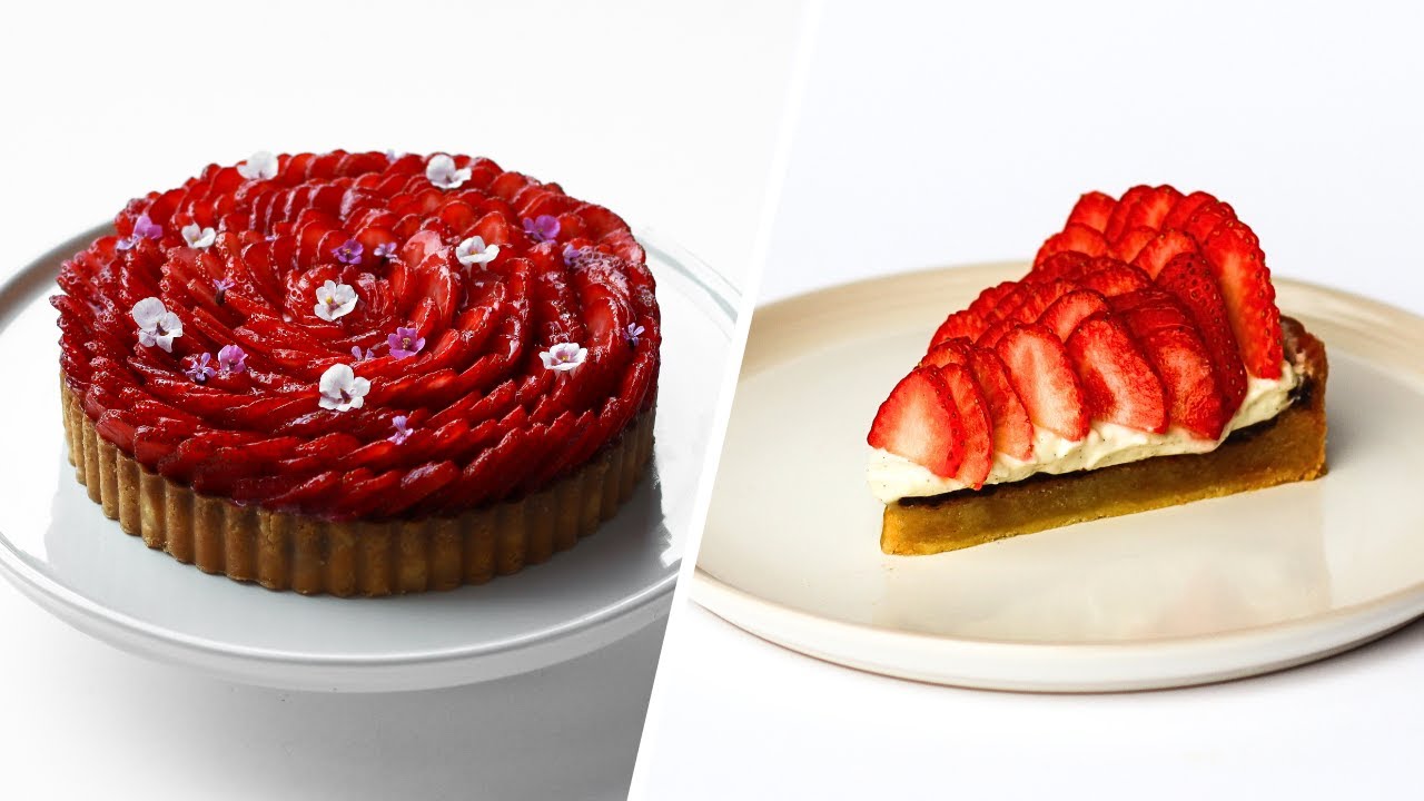 Recipe & Tutorial: Danish Strawberry Tart / Jordbærtærte │ My Go-To Cake │ Strawberry Rose Guide