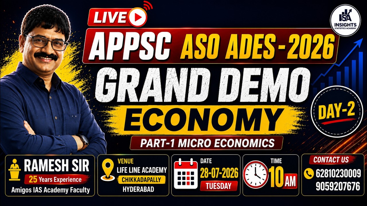 DAY-2 APPSC ASO  & ADES 2026 GRAND DEMO 🔥 MICRO ECONOMY | LIVE at 10 AM | APPSC TGPSC ASO MPSO |
