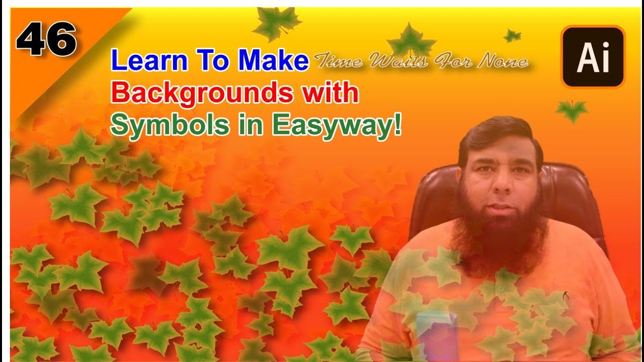 Adobe Illustrator Training - Class 46 -  Make Background with Symbol Sprayer in illustrator.