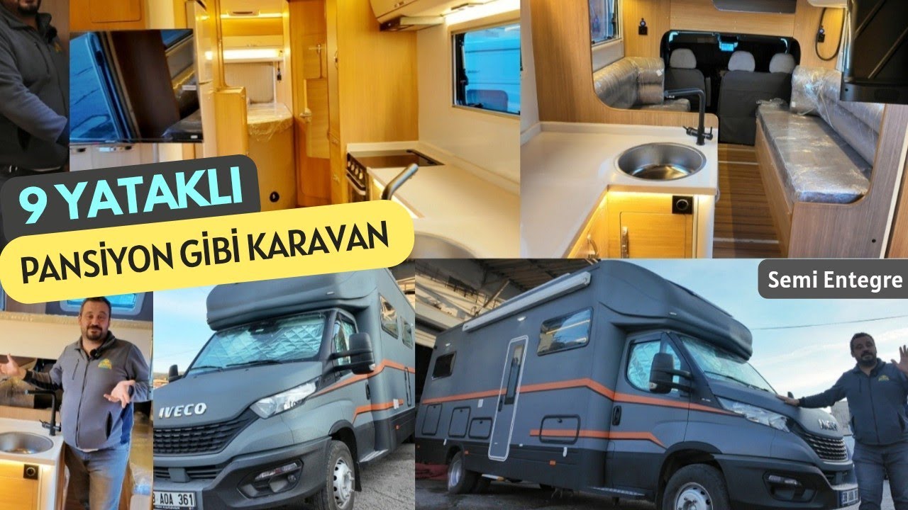 PANSİYON GİBİ KARAVAN ! 9 KİŞİ KONAKLAYABİLİYOR. Asansörlü ve Alkovenli Iveco Daily #hemkaravan