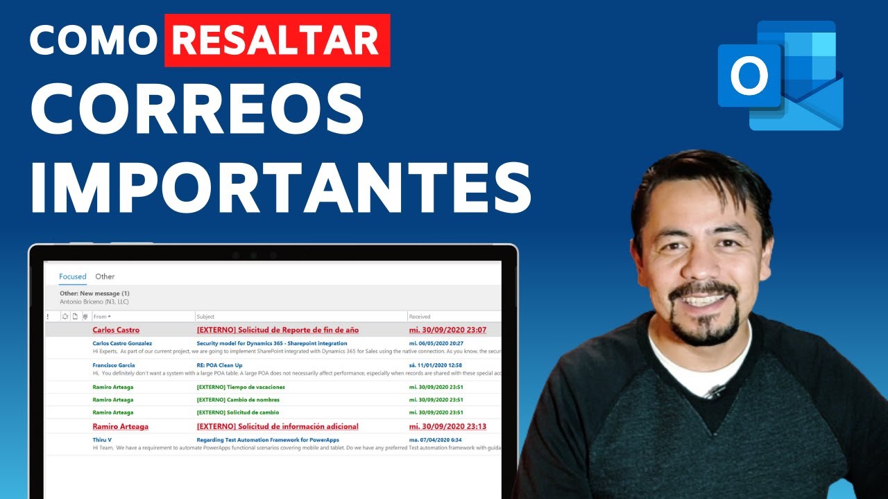 Como resaltar correos importantes en Outlook