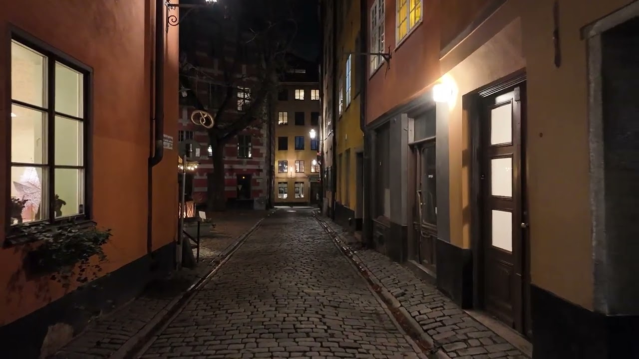 Stockholm Old Town Night Walk | Winter 2025 | 4K 60FPS