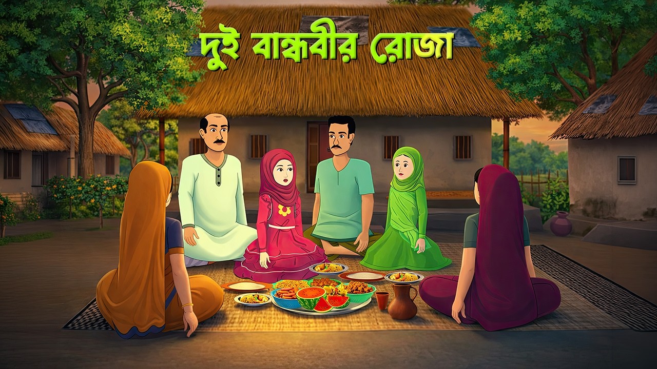 দুই বান্ধবীর রোজা | Bengali Islamic Story | Bangla Village Cartoon | Dhadha Point