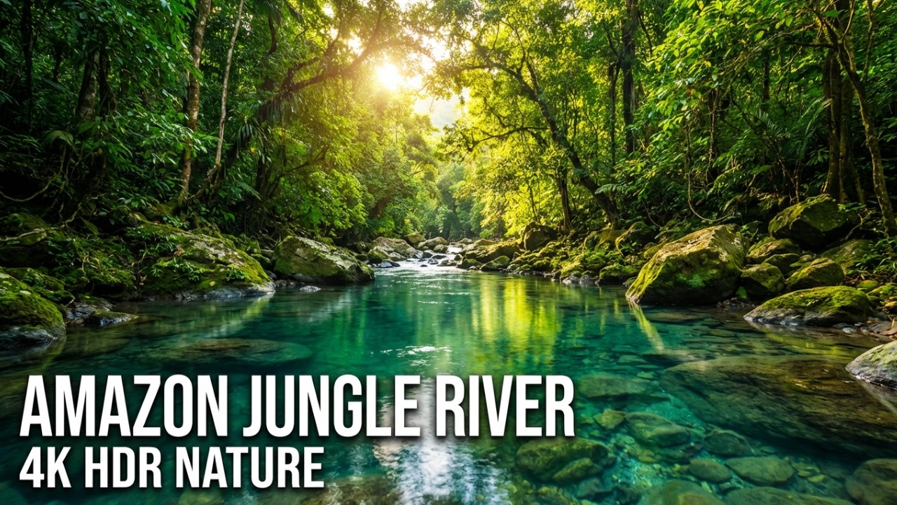 Mountain Stream Flowing . Forest Stream. Flowing Water. White Noise, Nature Sounds for Sleeping #10