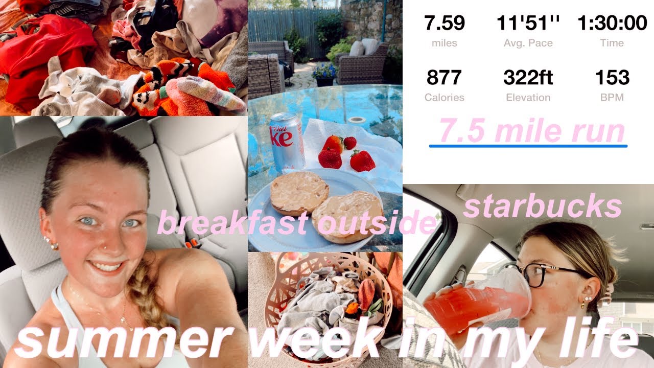 SUMMER WEEK IN MY LIFE🏃🏼‍♀️💖🍓 (7 mile run, starbucks and more!!)