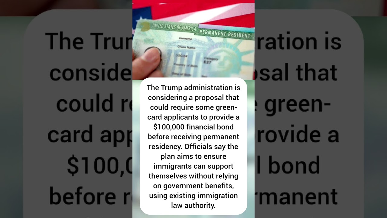Trump Administration Considers $100,000 Green Card Bond