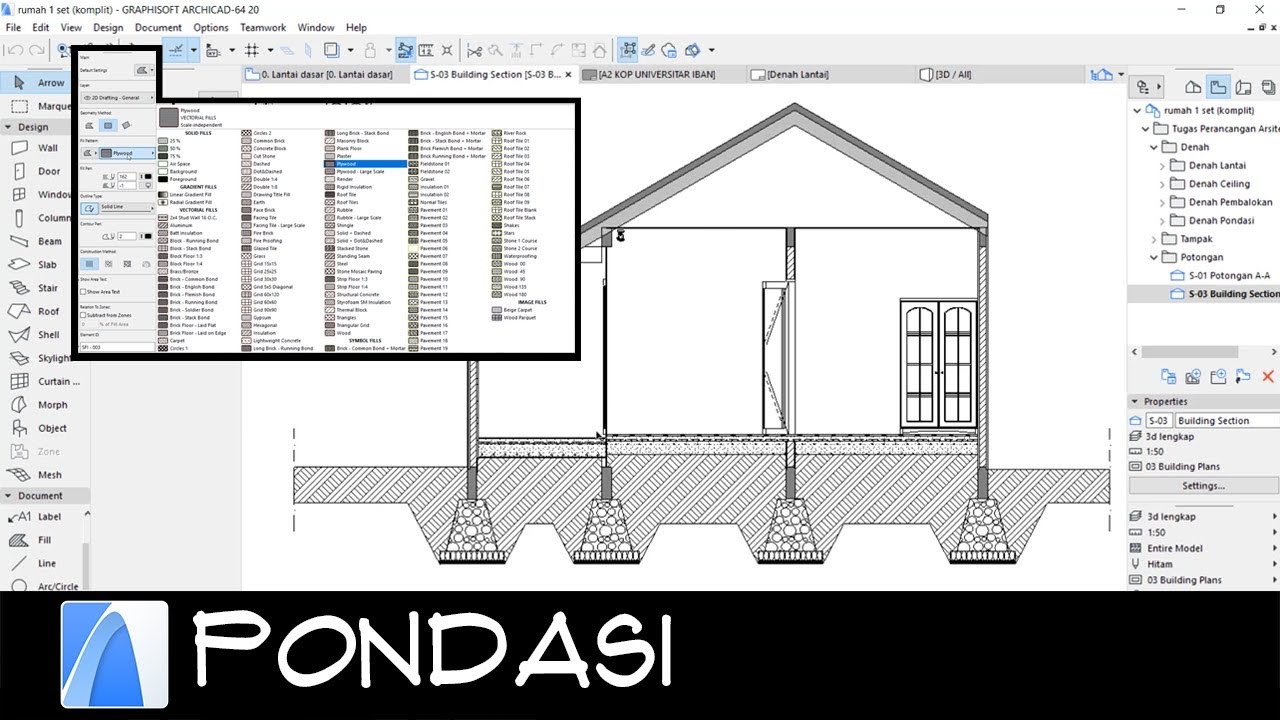 TUTORIAL ARCHICAD 16 - CARA MEMBUAT PONDASI (BAHASA INDONESIA)