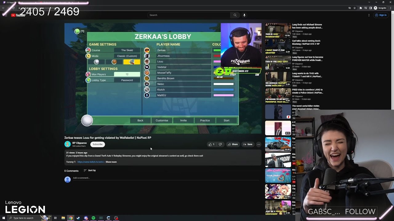Wolfabelle reacts to Zerkaa using her comment to make fun of Louu | NoPixel MANDEM RP