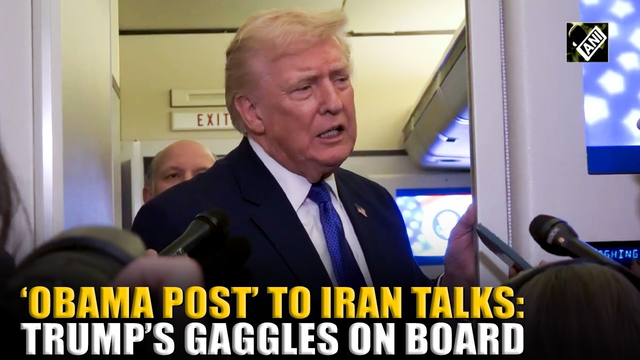 Obama post row, Iran talks, Russia-Ukraine & more: US Prez Trump gaggles with press on Air Force One