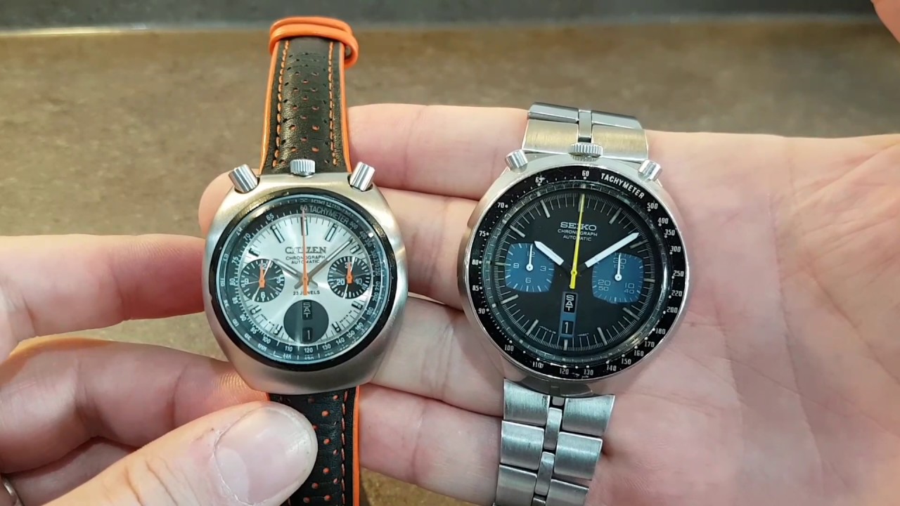 Citizen 67-9011 vs Seiko 6138-0040 bullhead chronographs from 1976