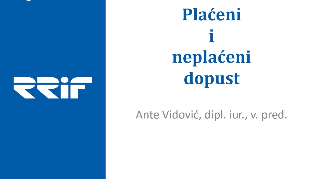 Plaćeni i neplaćeni dopust