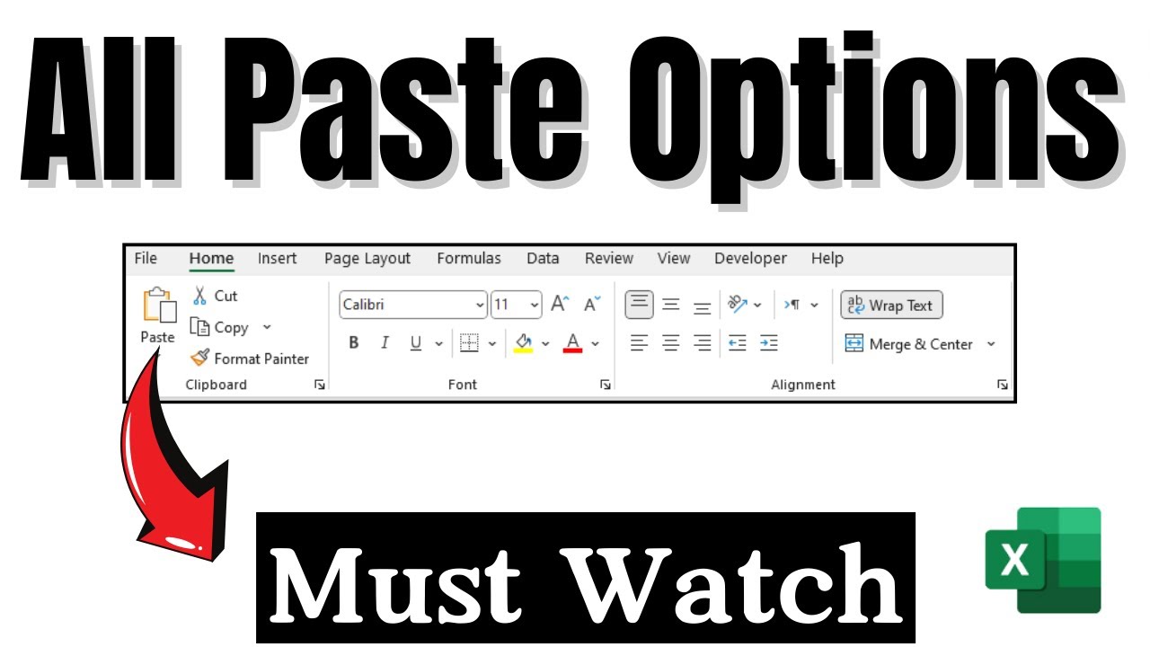 All Paste options in Microsoft Excel -  Excel Formatting