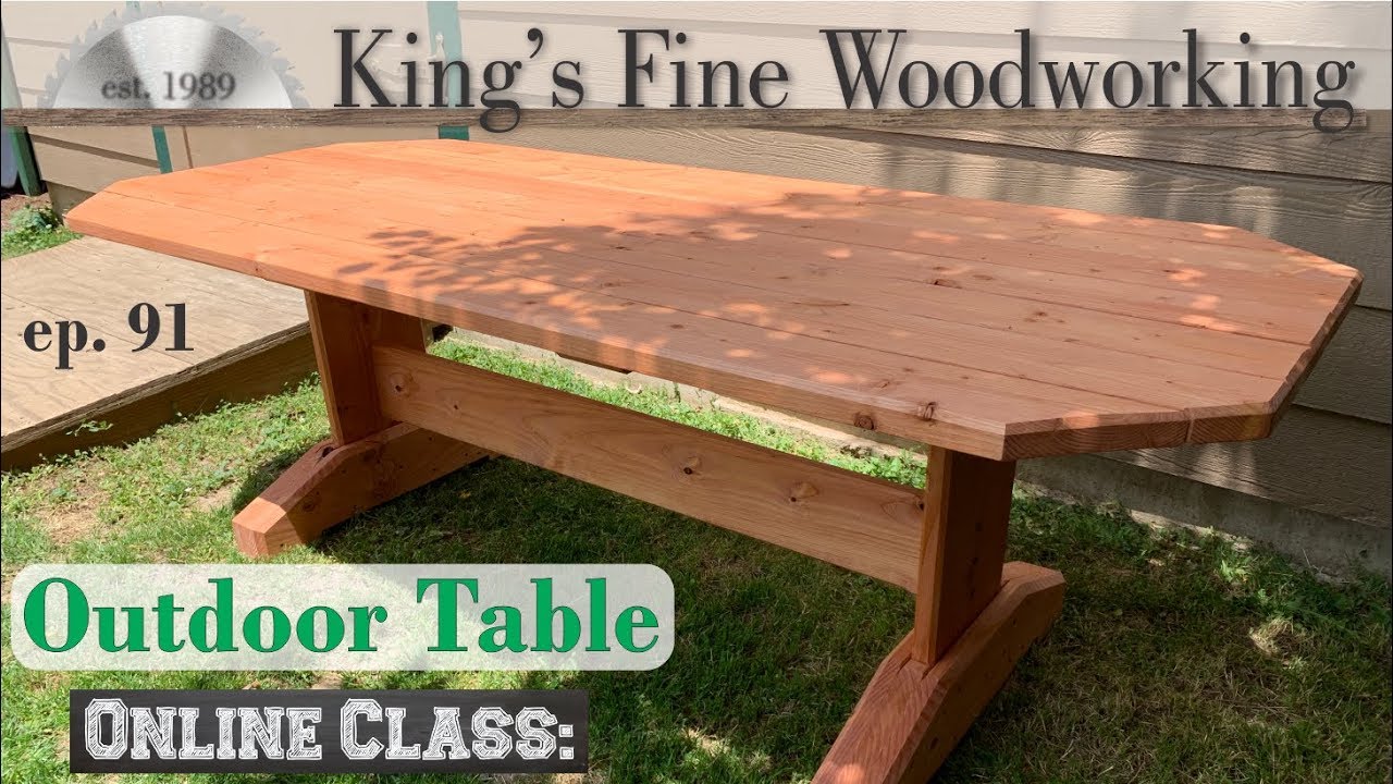 91 - Outdoor Patio Trestle Table with Dimensional Lumber from Big Box Store