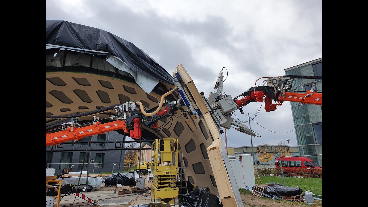 Automated on-site assembly of timber cassettes by IntCDC, University of Stuttgart, Germany