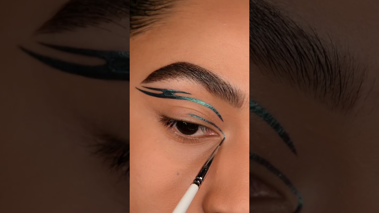 Graphic Liner Using Glisten Cosmetics Mermaid Wet Liner 🧜🏾&zwj;♀️