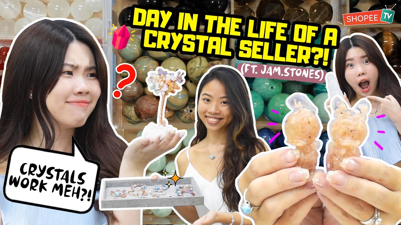 We Try Being A Crystal Seller For A Day + Crystal Tips! | ShopeeTV