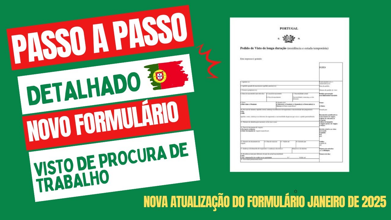 Como Preencher o Novo formulário de Solicitação VISTO DE PROCURA DE TRABALHO | Passo a Passo | VFS