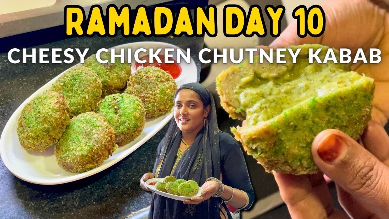 |•Ramadan Day 10 🌙 || Cheesy Chicken Chutney Kabab Recipe 2024•| Vlog. {AFREEN DASTARKHWAN}