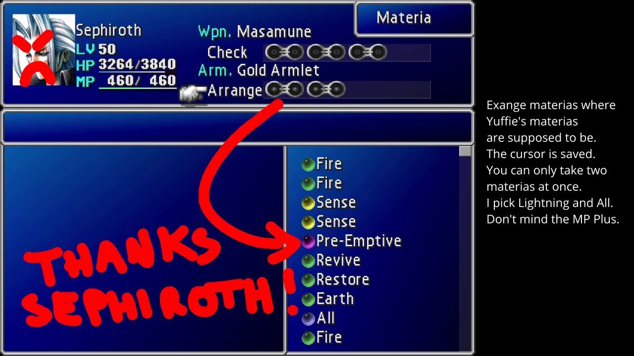FF7 Smuggling materias from Sephiroth (part 2/2)