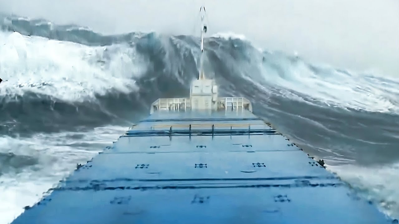 NAVIO EM ALTO MAR É PEGO POR TEMPESTADE FORÇA 12