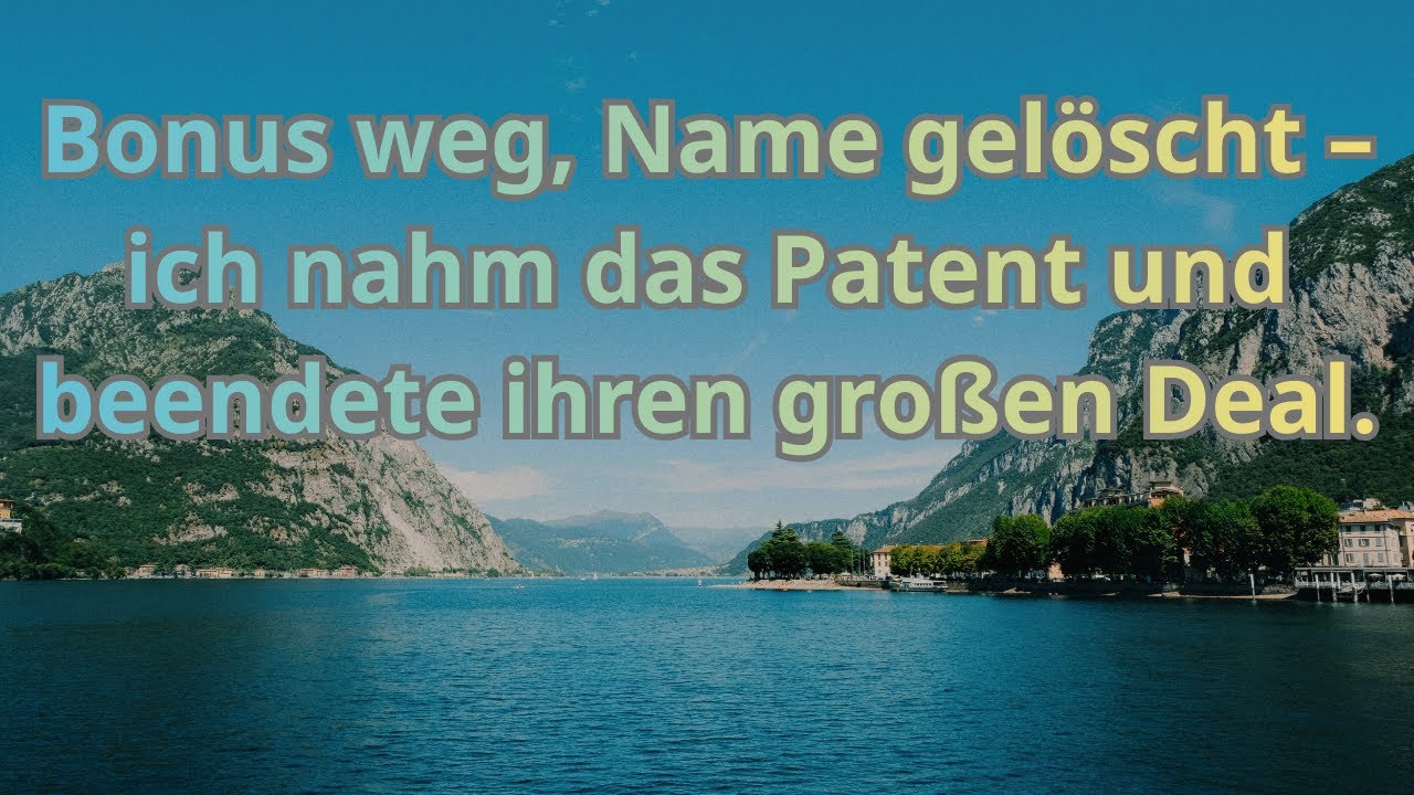 Bonus weg, Name gelöscht – ich nahm das Patent und beendete ihren großen Deal