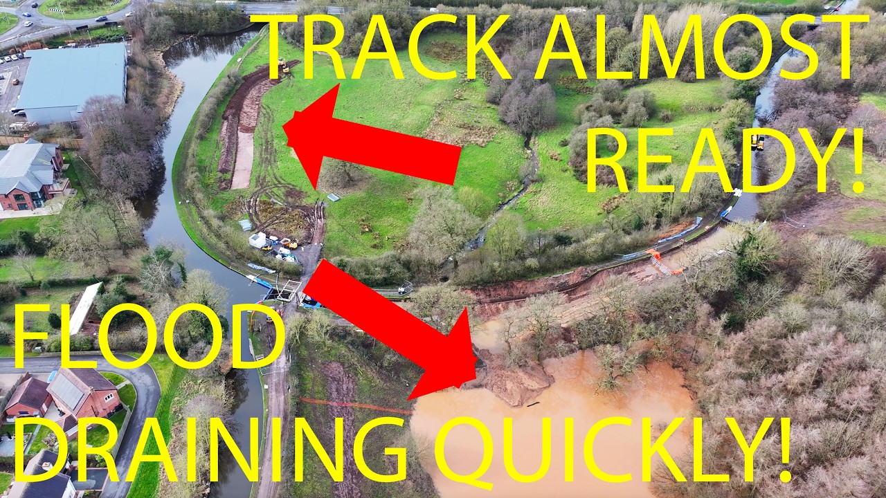 Whitchurch Canal Breach Update, Work All Over The Site! With Commentary (17thFeb)