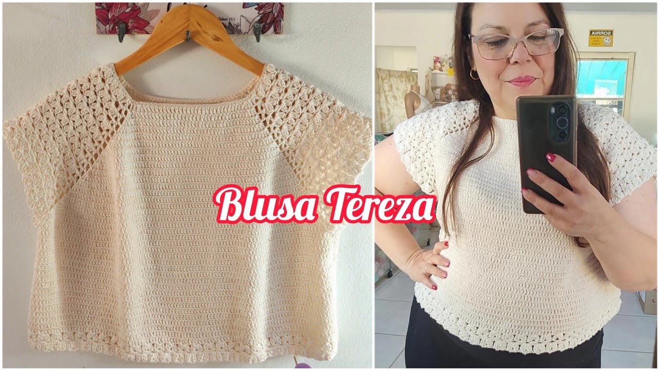 Blusa em Crochê Topdown (Coleção Mulheres da minha Vida)