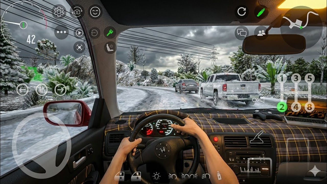 Custom Cars: Online Drive - Honda Civic POV Driving in Heavy Snow | New Update