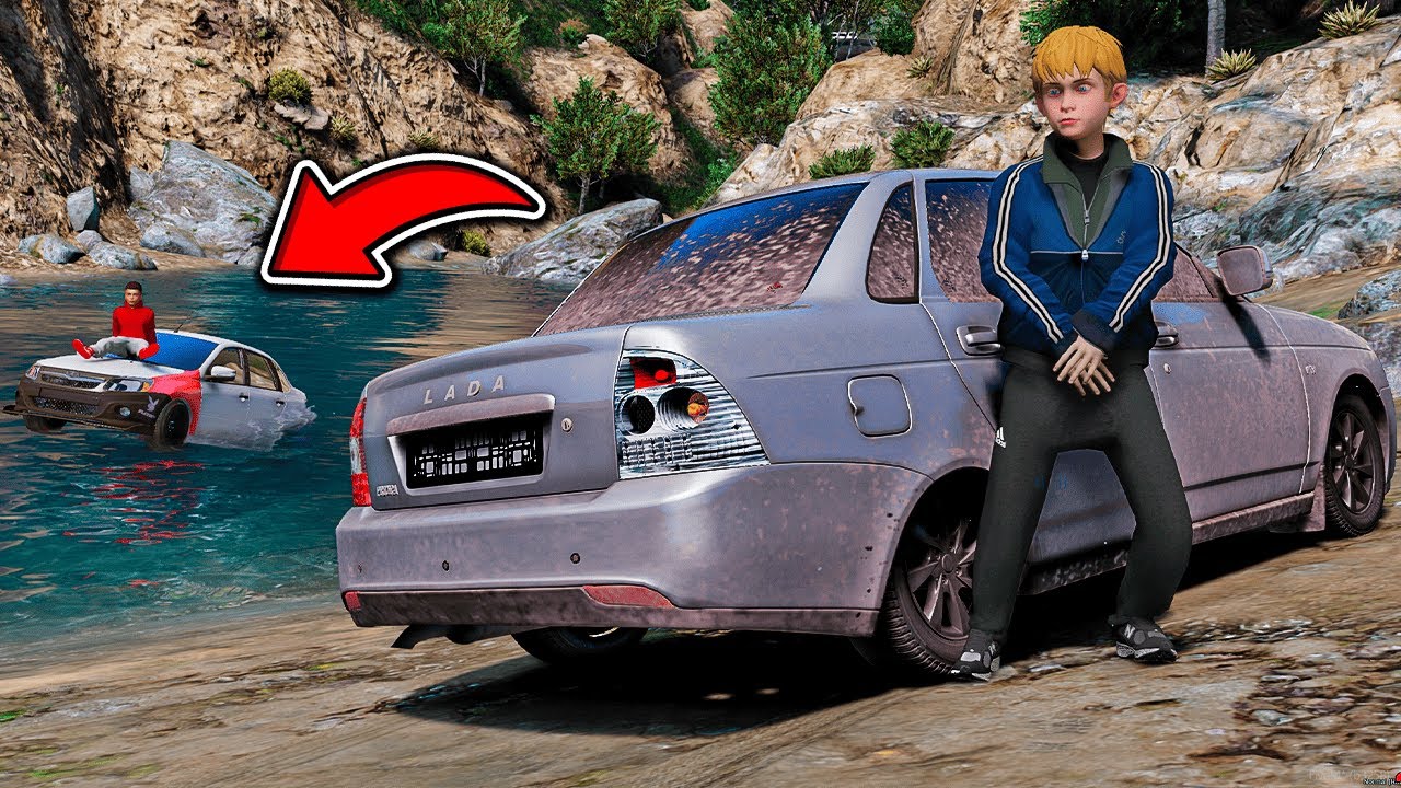 СЕРЕГА УТОПИЛ ГРАНТУ СПОРТ ! ГРИШКА ЕДЕТ ЕГО СПАСАТЬ - ЖИЗНЬ ПЕРЕКУПА В GTA 5