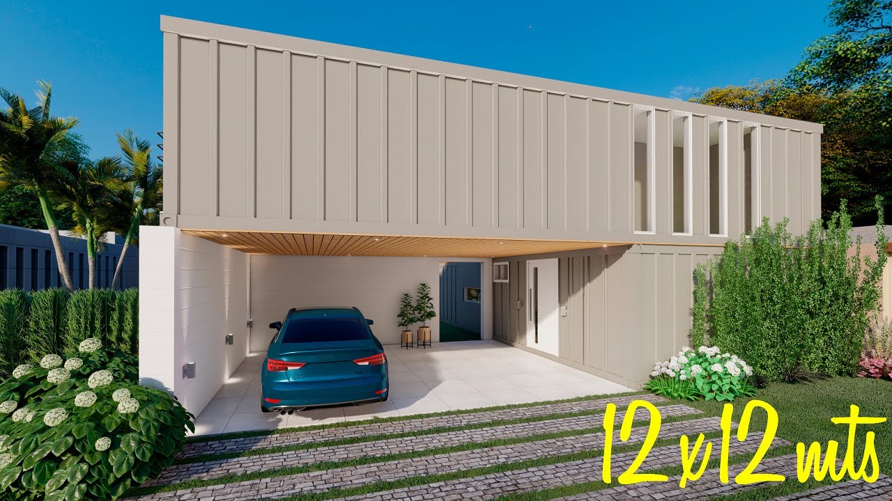 Casa de 12x12 metros | Casa con contenedores | Casas de 3 dormitorios