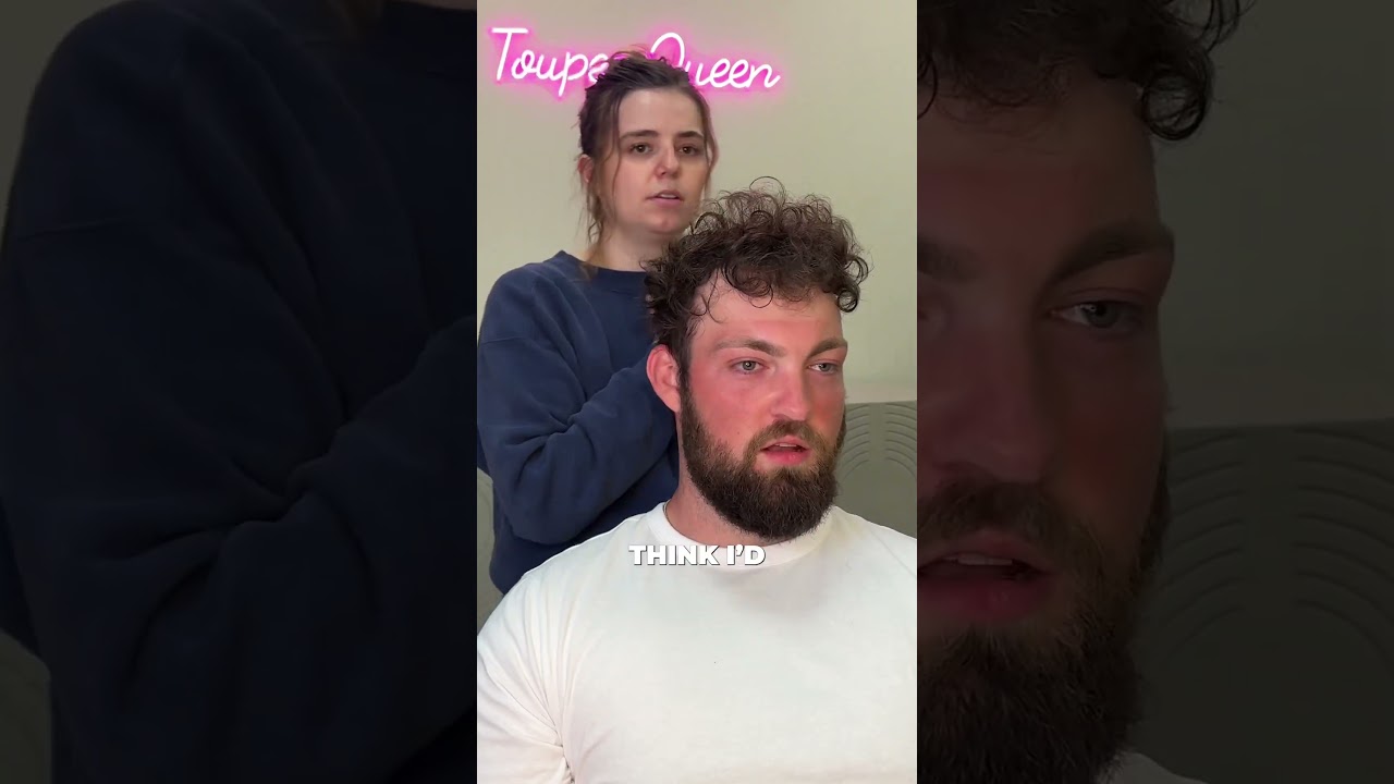 I don&rsquo;t know about you, but he&rsquo;s finally feeling 22🥵✂️ #toupee #bald #hairtok #hairlosstreatment