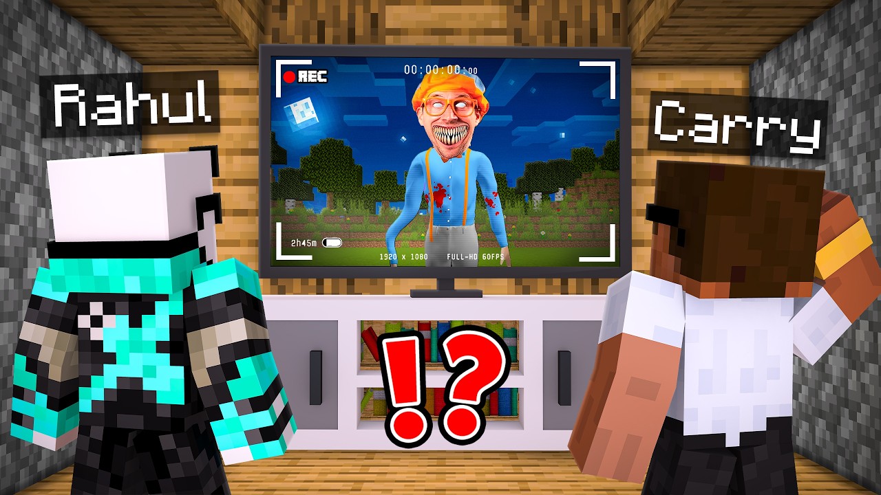 😱We Found SCARY BLIPPI on a Hidden Camera in Minecraft!!