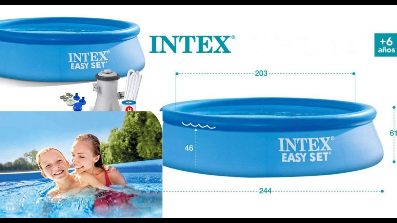 Бассейн надувной Intex 28108  Easy Set Диаметр 244 x Высота 61см обзор