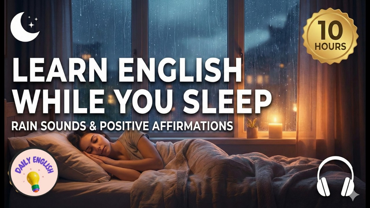 Learn English While You Sleep with Rain Sounds | 10 Hours Positive Affirmations for Deep Rest 🌙