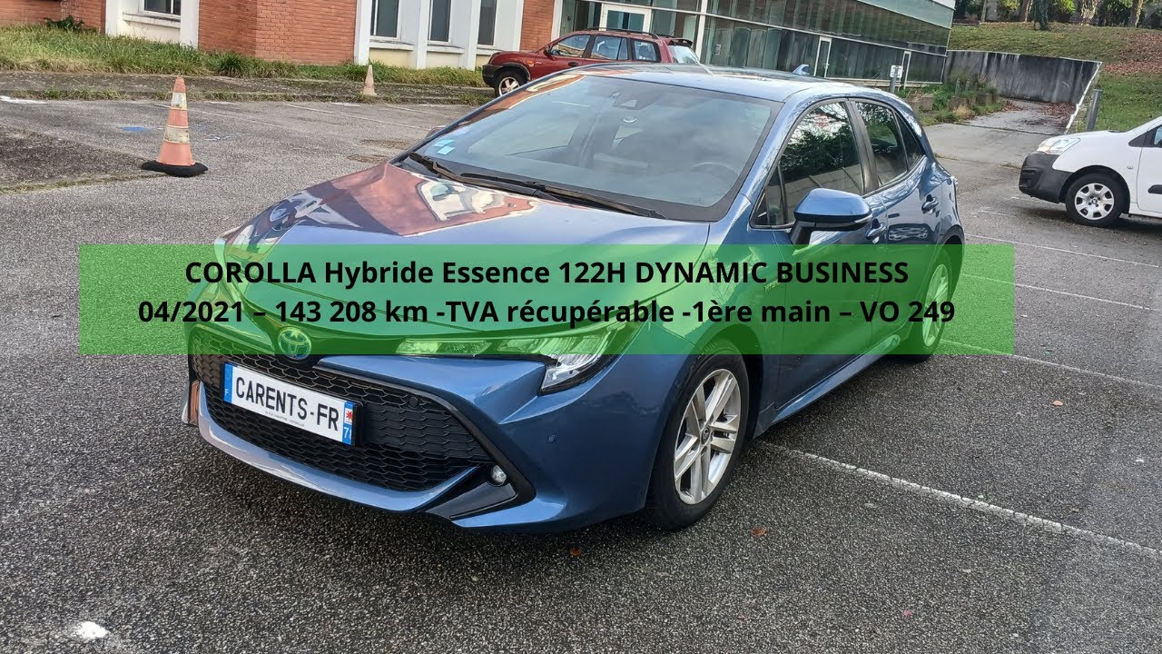 COROLLA Hybride Essence 122H DYNAMIC BUSINESS04/2021 – 143 208 km -TVA récupérable -1ère main
