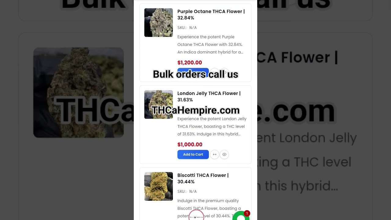 Bulk Thca Flower @THCaHempire