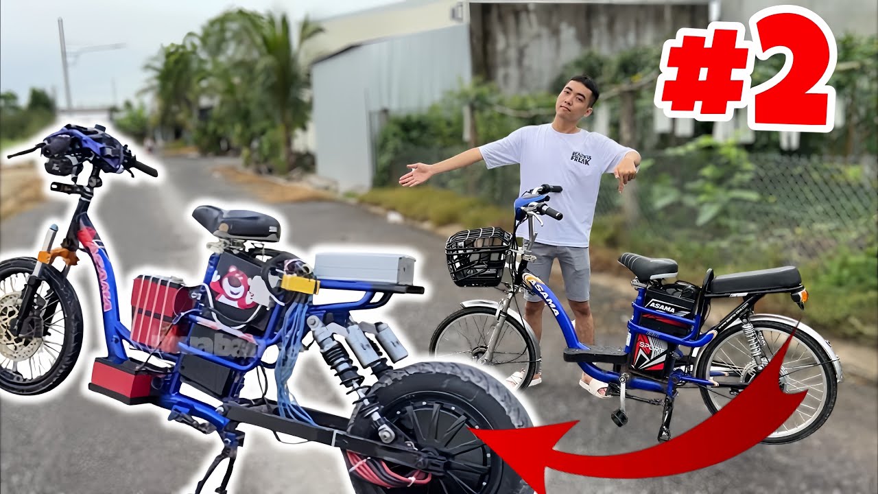 Xe Điện Độ Kiểng Phần 2 - Mua Được Xe ASAMA Cũ 2 Triệu 8 | Review