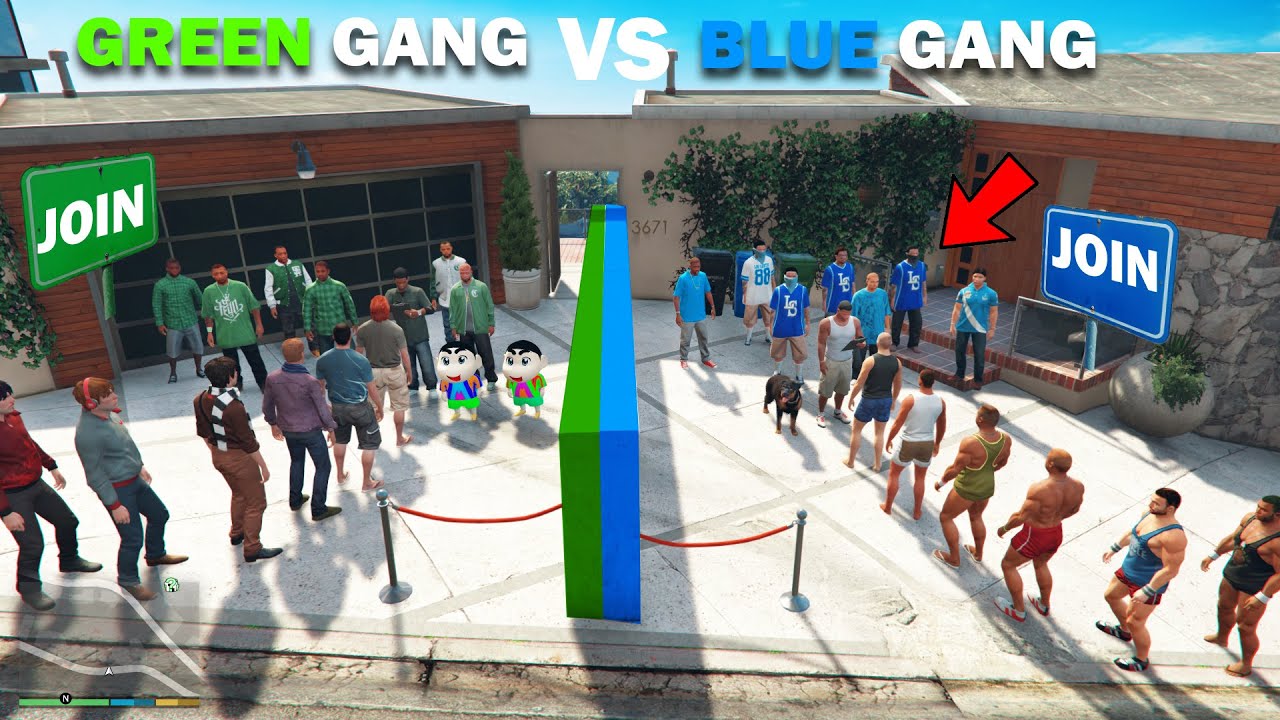 Franklin Blue Gang VS Shinchan Green Gang Collecting More Members In GTA 5!