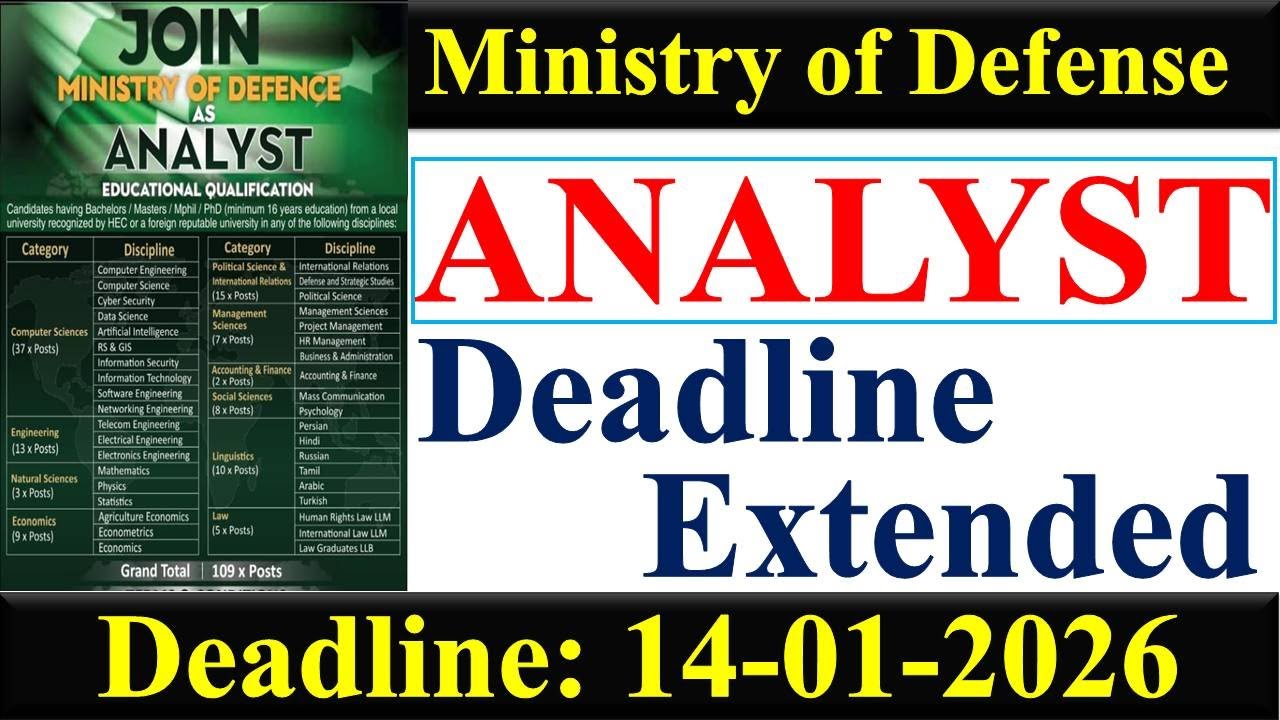 MOD Analyst Jobs 2026 | Deadline Extended | MOD Analyst Screening Test | MOD Analyst | MOD Jobs |
