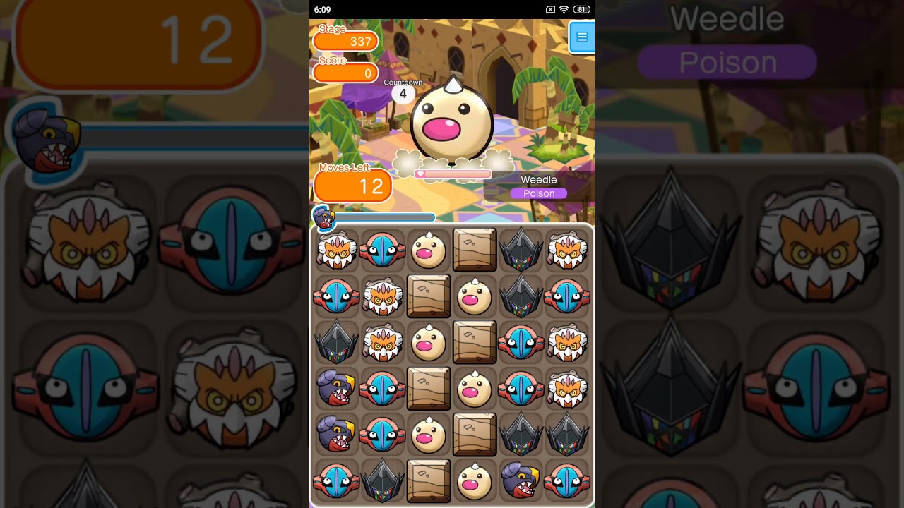 Pokémon Shuffle Mobile Main Stage 337 - Weedle